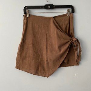 Shein twist tie light army green mini skirt